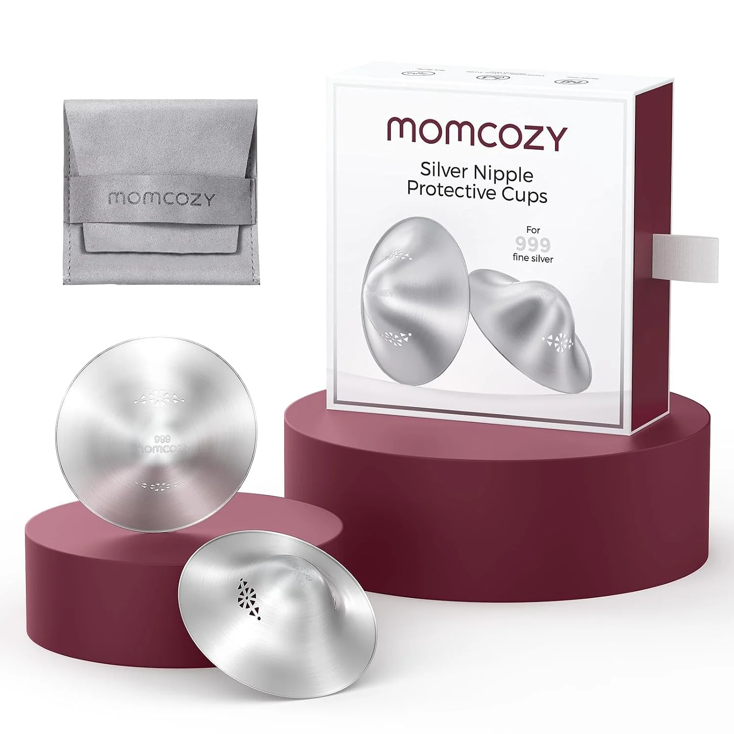 Momcozy Copas de Plata 999 para Pezones Talla Regular