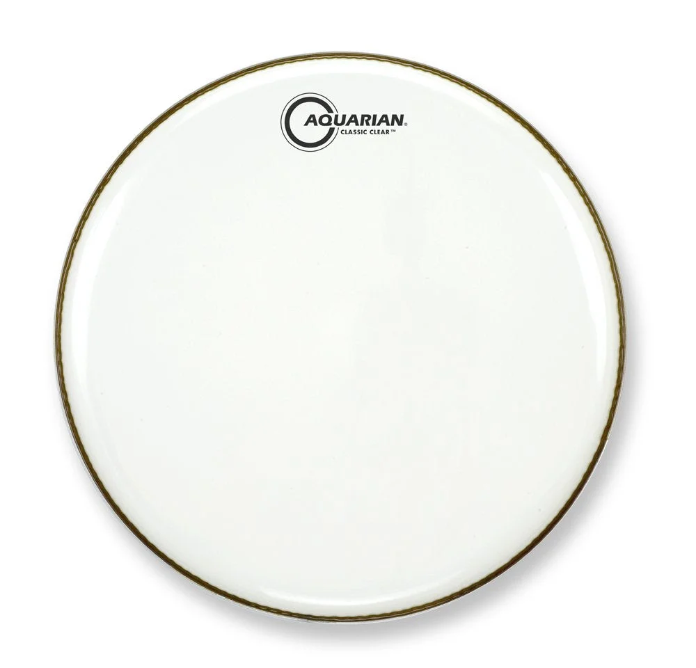 Parche de batería Aquarian blanco liso de una capa