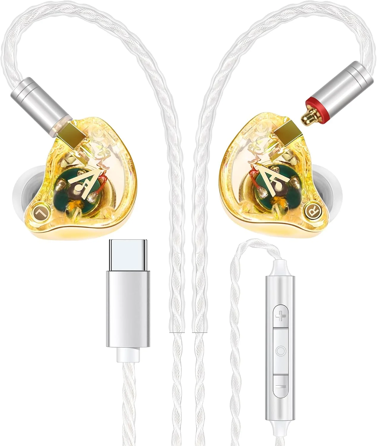 Audífonos Audiovance Vibes 202MC USB-C HiFi con micrófono integrado amarillo