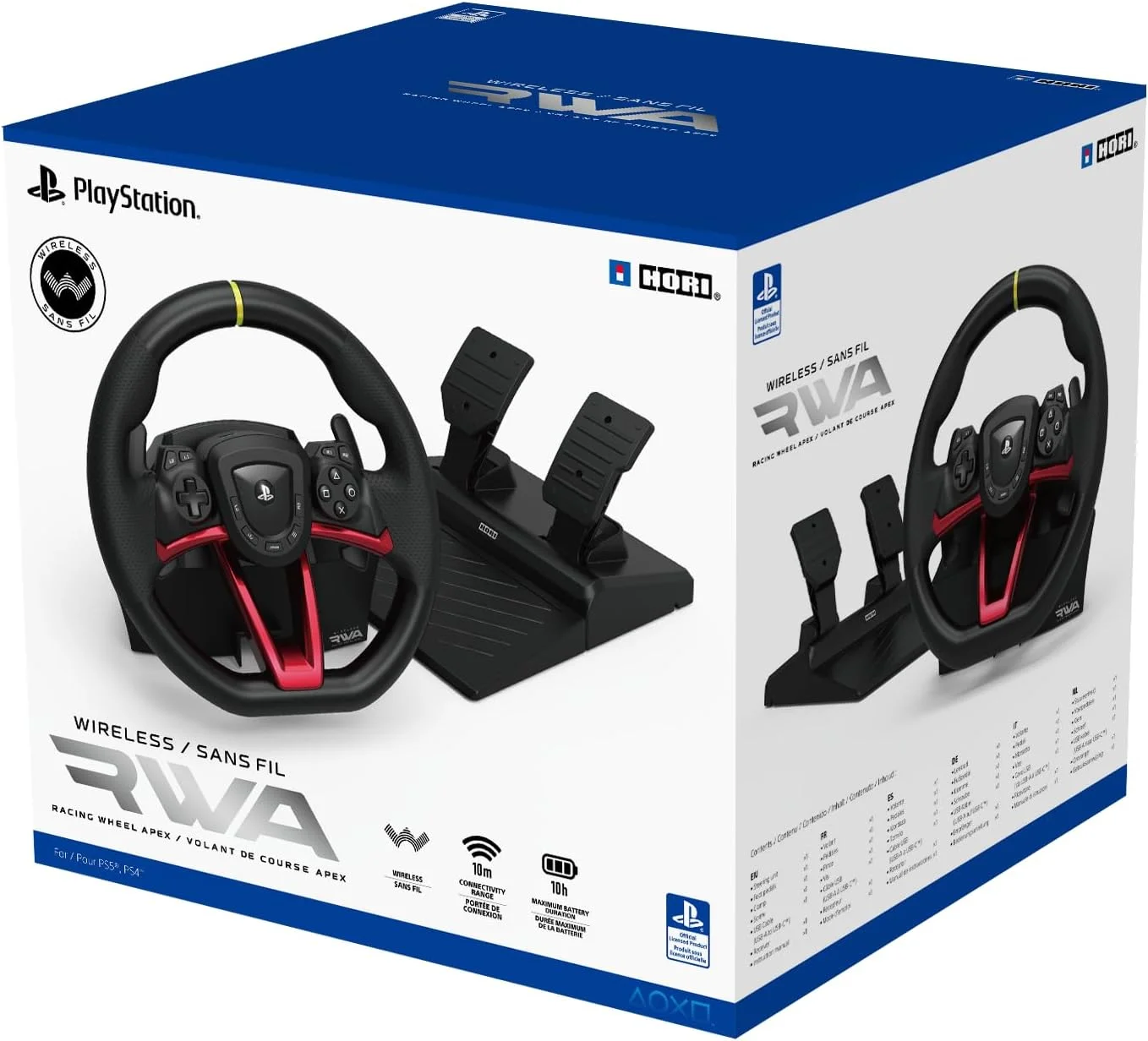 Volante de carreras inalámbrico Hori Apex para PlayStation 5, PlayStation 4 y Windows 11/10