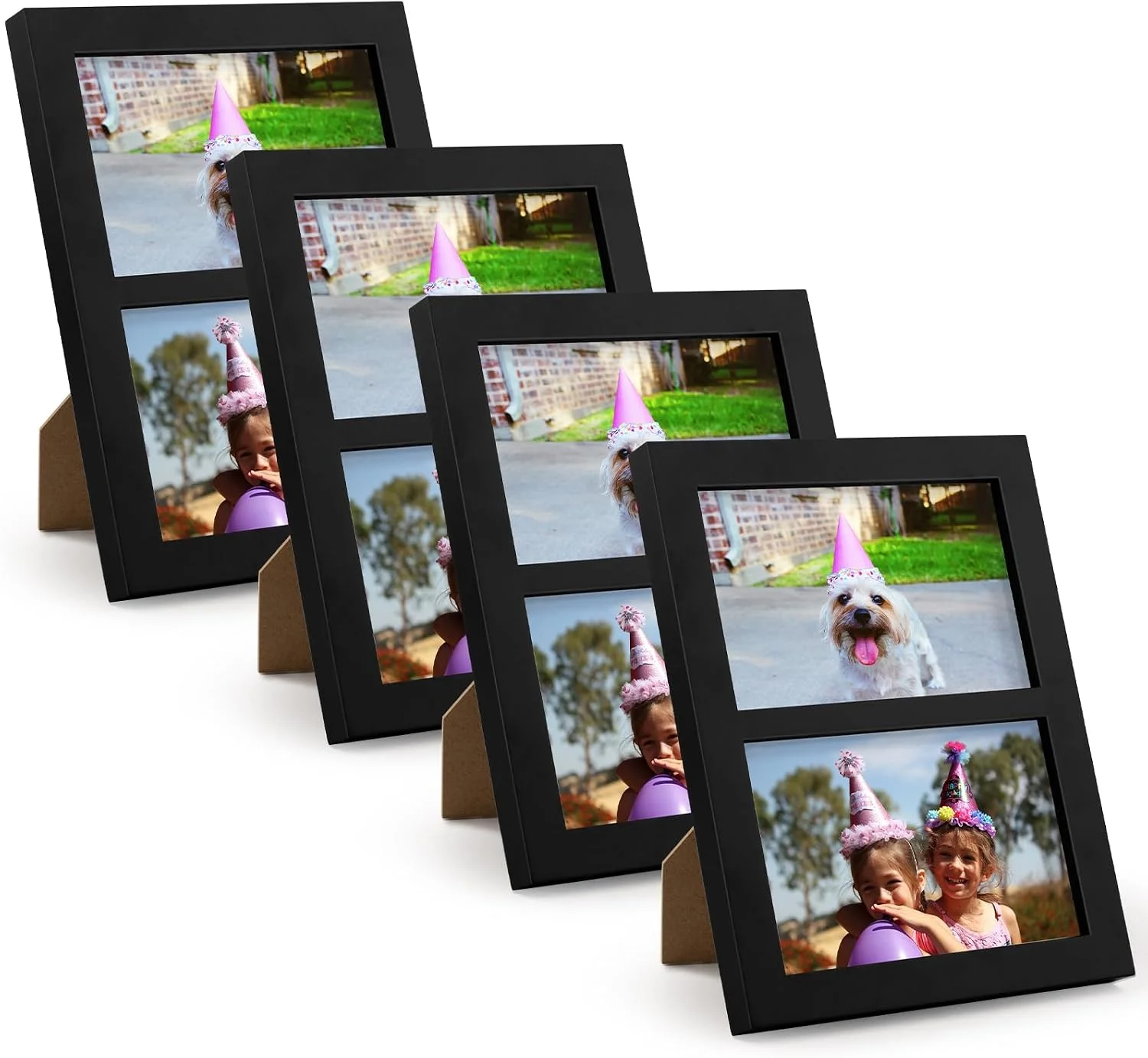 Golden State Art, 4x6 Double Picture Frame, Display Two 4x6 Photos(Black)