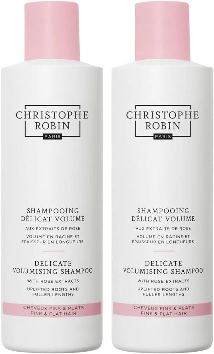Christophe Robin Delicate Volumizing Shampoo with Rose Extracts for Thin, Fine, and Flat Hair 8.4 fl. oz (Pack of 2)