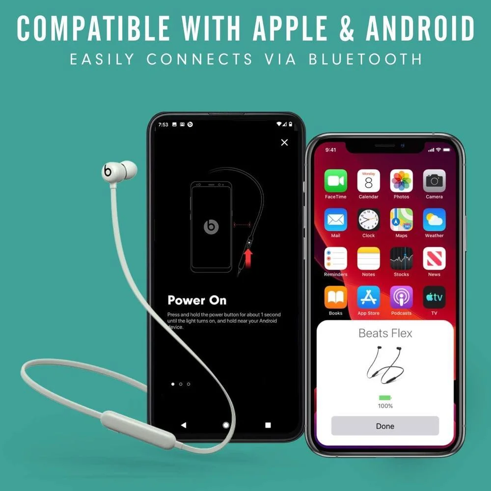 Auriculares inalámbricos Beats Flex con chip W1 de Apple, magnéticos, Bluetooth clase 1, 12 horas de escucha, micrófono integrado