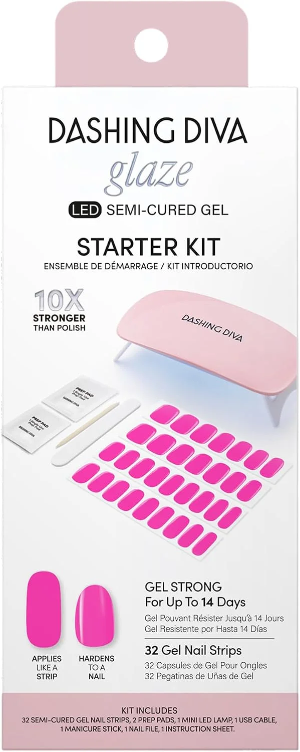 Kit de Manicura Dashing Diva Glaze Magenta Madness con Lámpara LED
