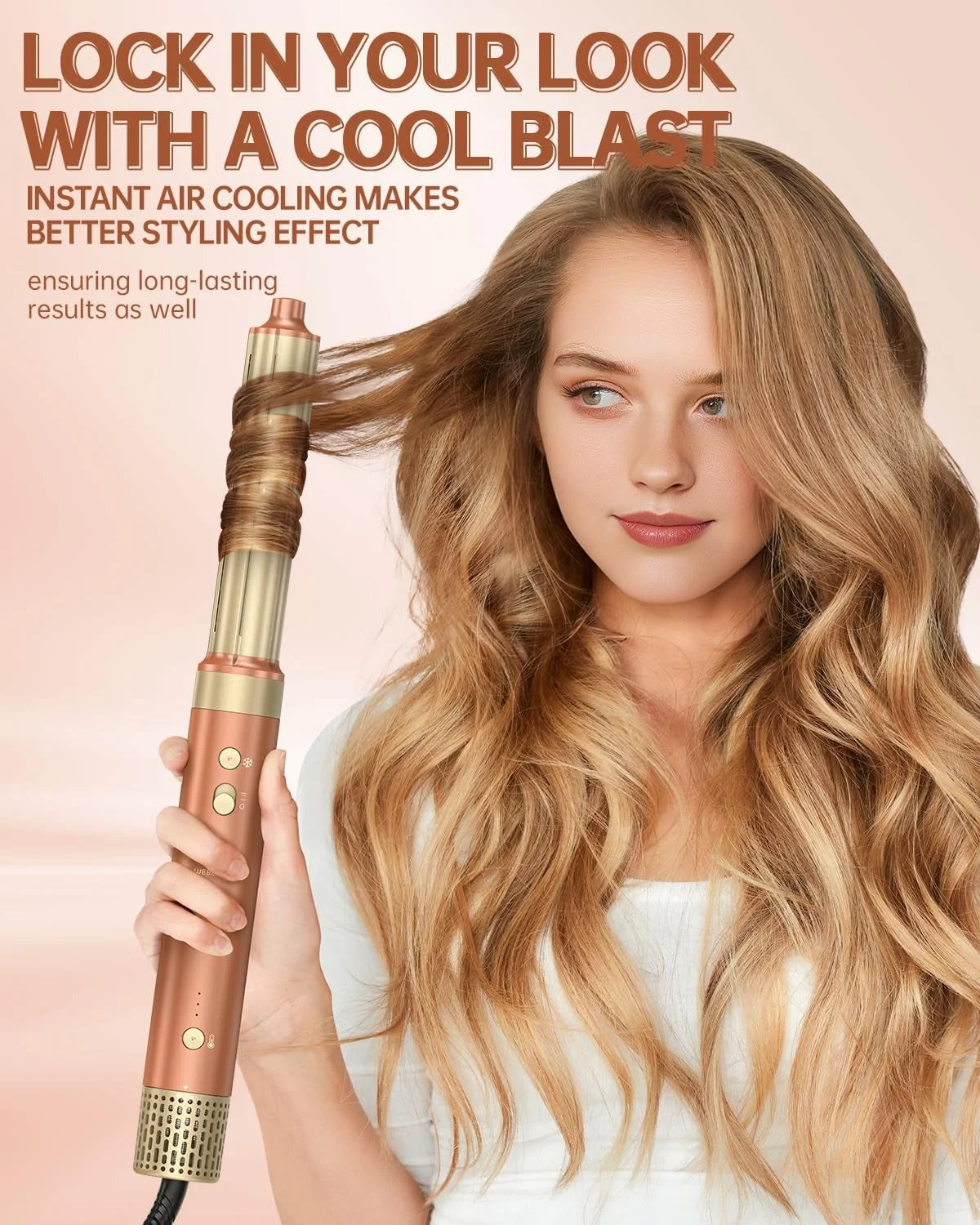 webeauty [Dual Voltage] webeauty 6 in 1 Hot Air Styler, High-Speed Negative Ionic Hair Dryer with Auto Curlers, Professional Blow Dryer Brush, Diffuser, Volumizer Multiple Styling, No Heat Damage