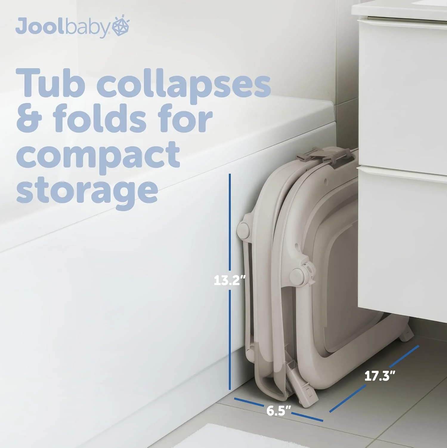 Jool Baby Bañera Plegable Portátil para Bebé con Termómetro Oat