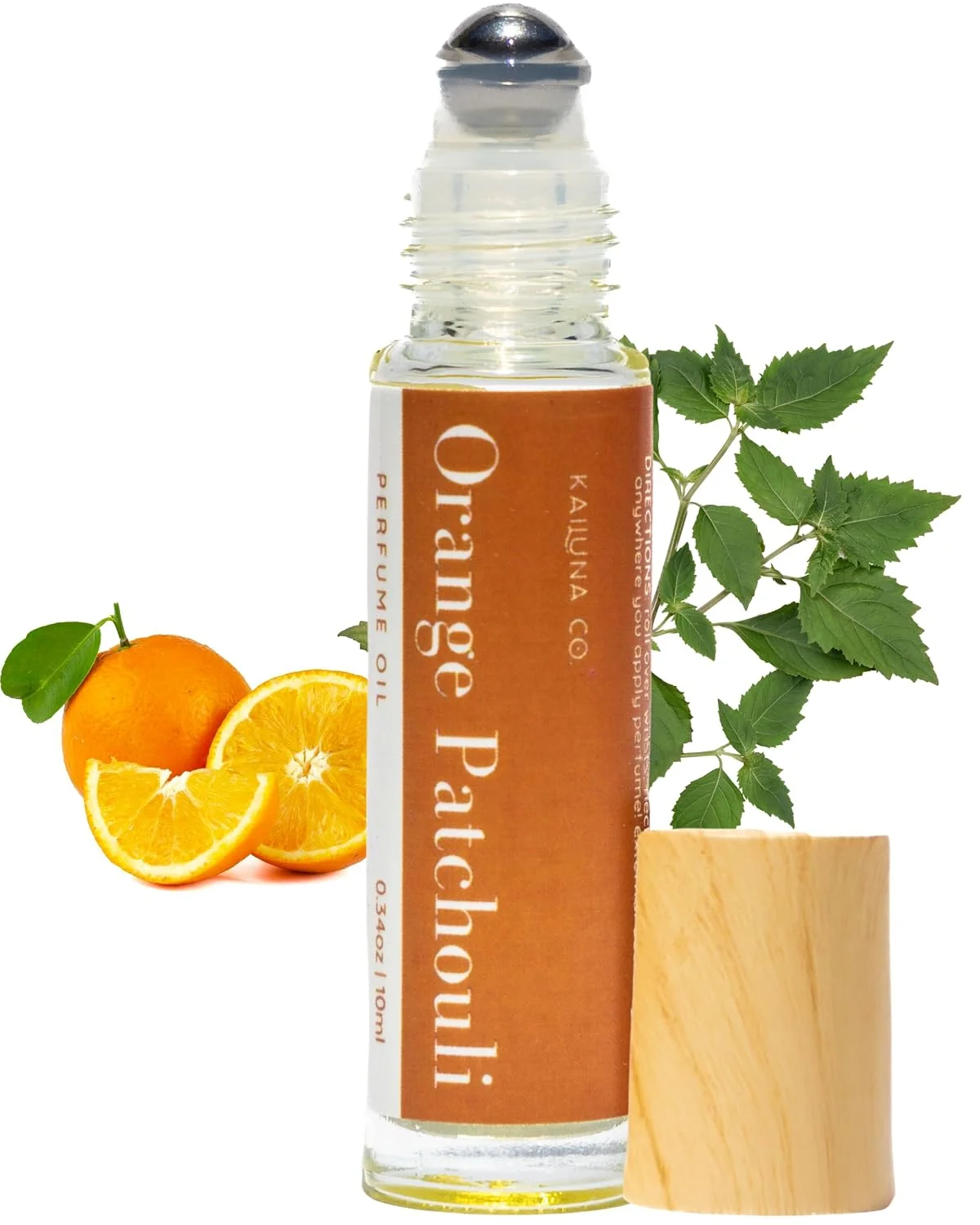 Kailuna Co. Orange Patchouli Non-Toxic Essential Oil Perfume Roll On, 10 ml