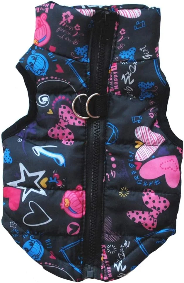 Chaleco de invierno para perros Marupet waterproof talla XS patrón corazones