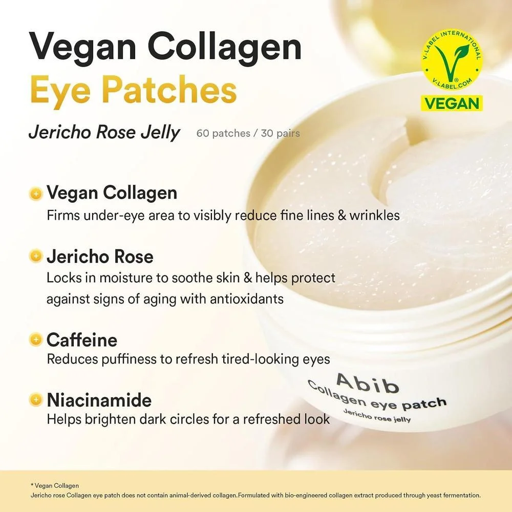 Abib Parches Colágeno Para Ojos Con Rosa De Jericó Vegano Antiarrugas