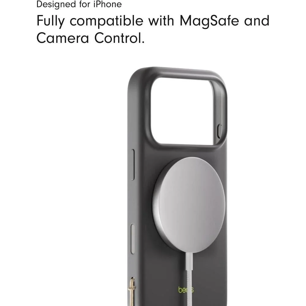 Funda con función atril para iPhone 17 Pro Max con MagSafe, control de cámara, soporte y cordón integrados, color gris granito