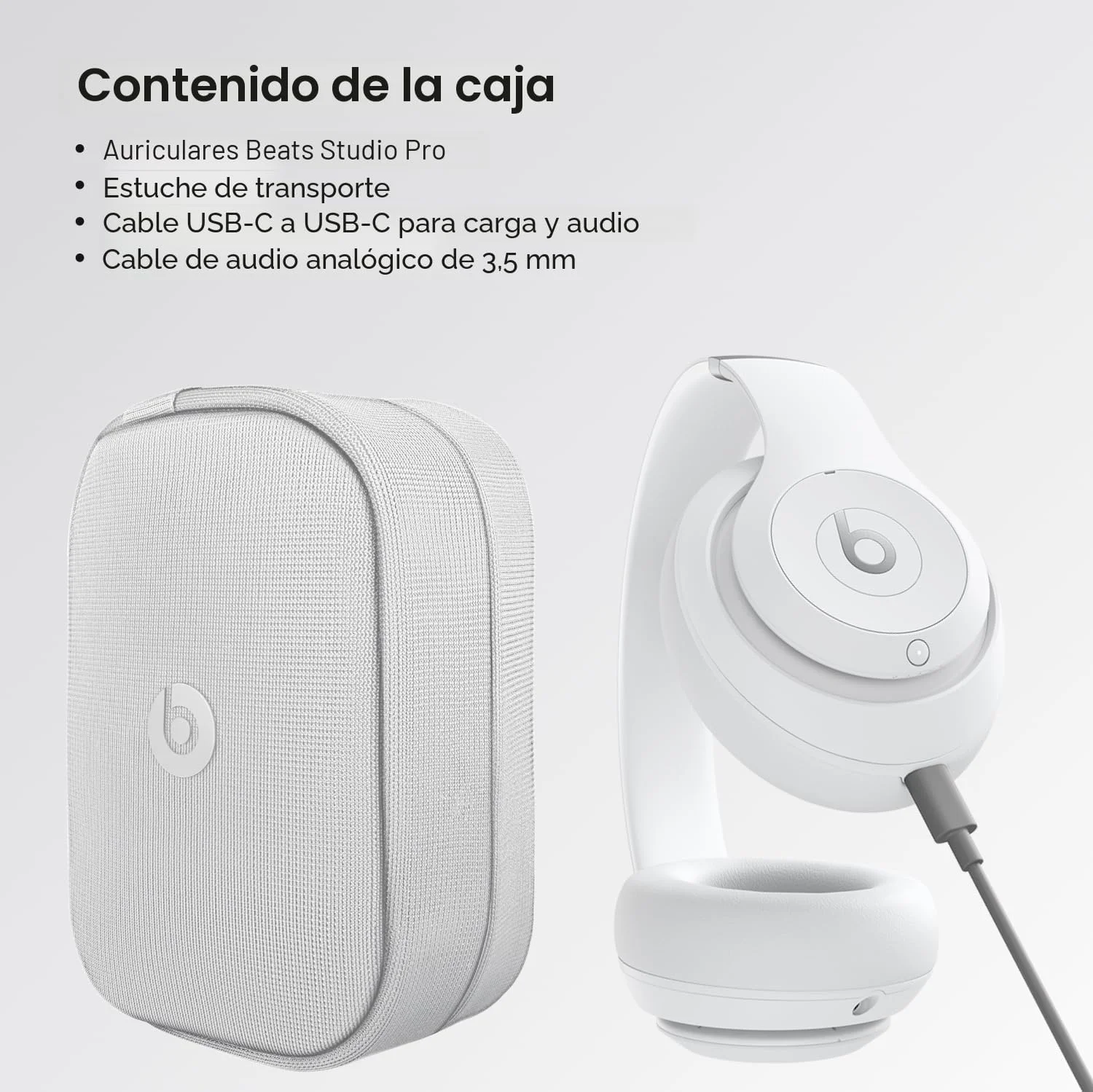 Beats Studio Pro - Mate blanco — Audífonos over-ear premium con ANC, hasta 40h