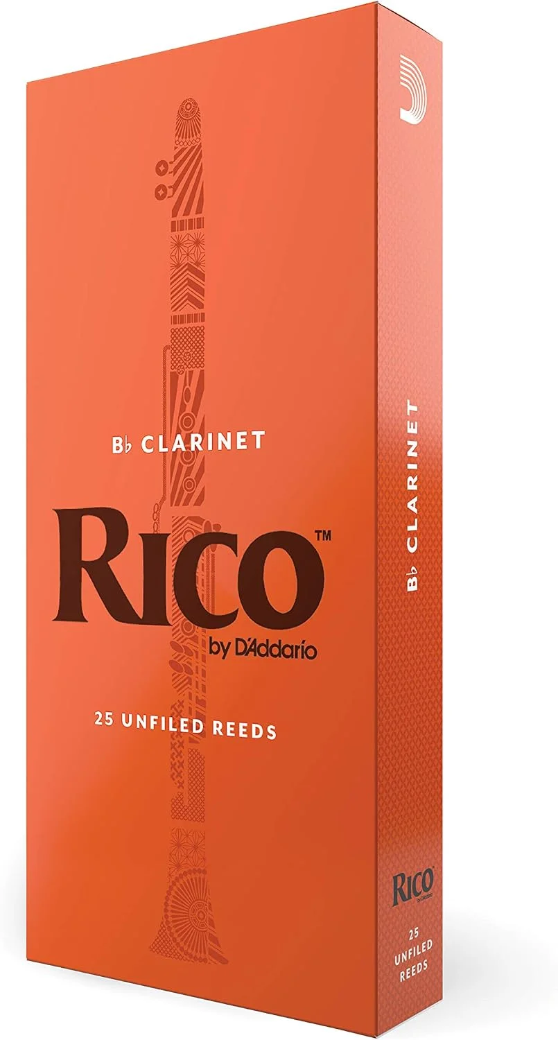 Caña para clarinete Bb D'Addario Rico 2.0, paquete de 25 unidades