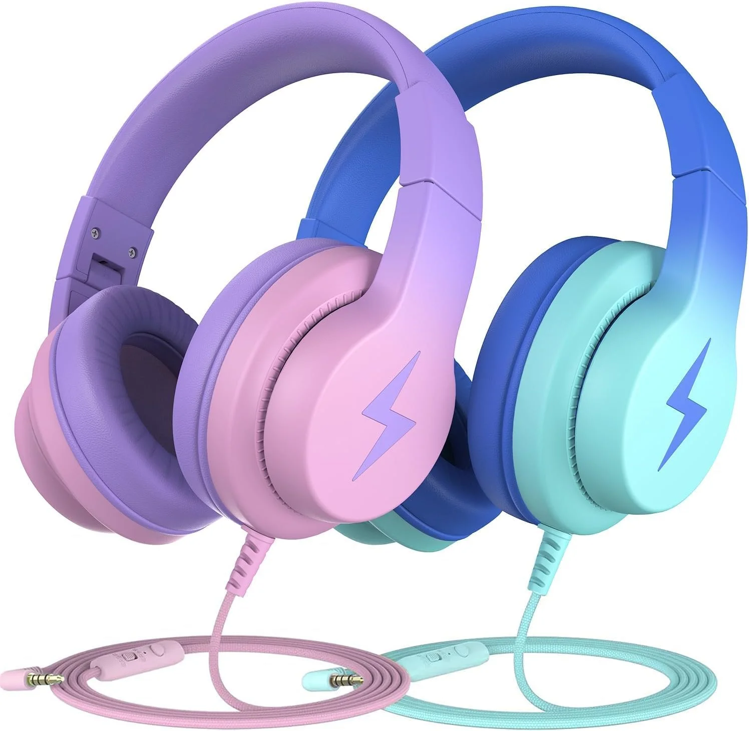 Audífonos Candy Bila alámbricos Over-Ear para niños con micrófono Azul Gradiente