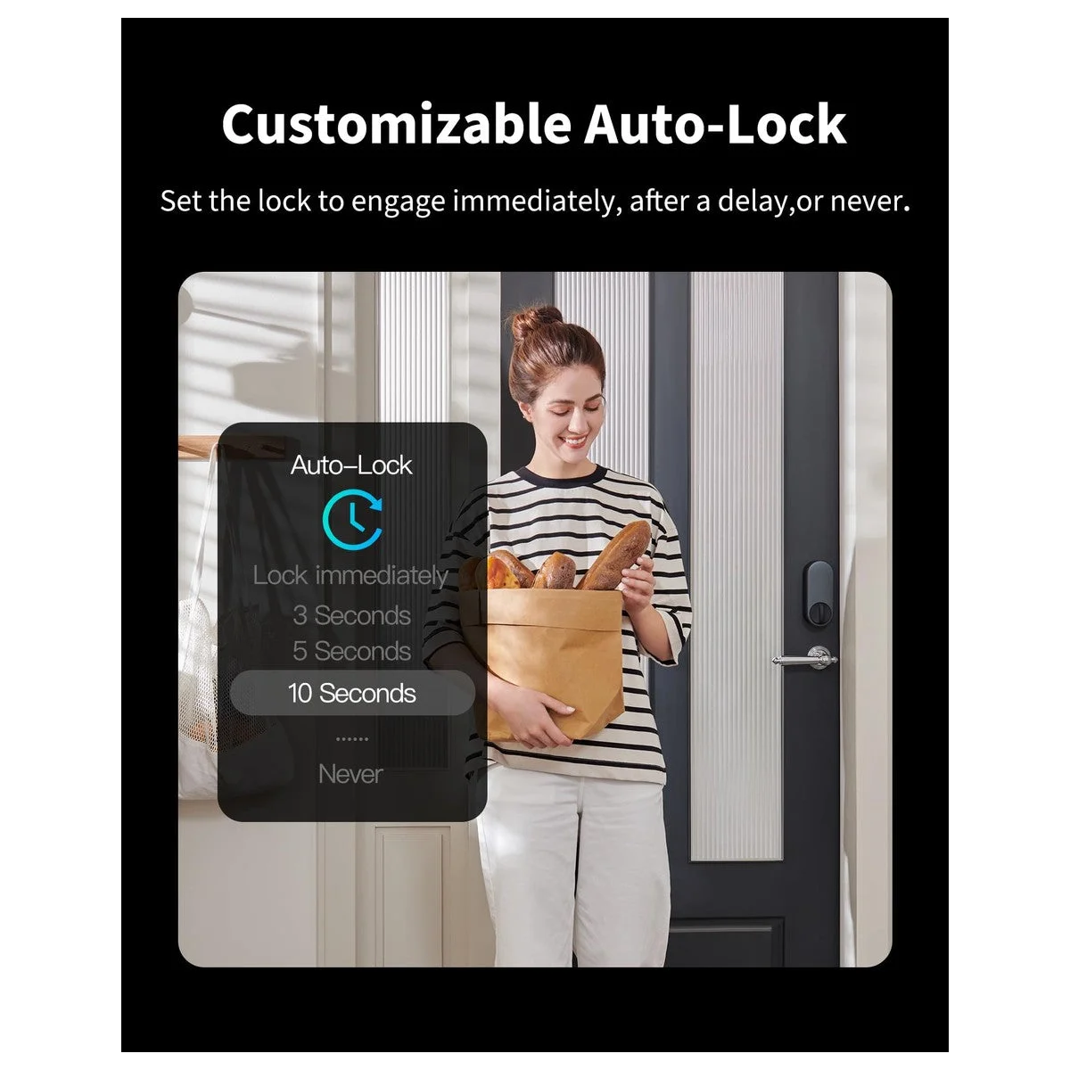 Aqara Smart Lock U200 con teclado, cerradura sin llave por huella digital, compatible Apple Home con batería recargable