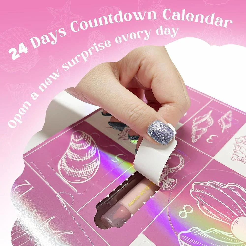 Calendario de Adviento de Maquillaje 2025, 24 Días de Sorpresas, Set de Regalo para Mujeres y Adolescentes