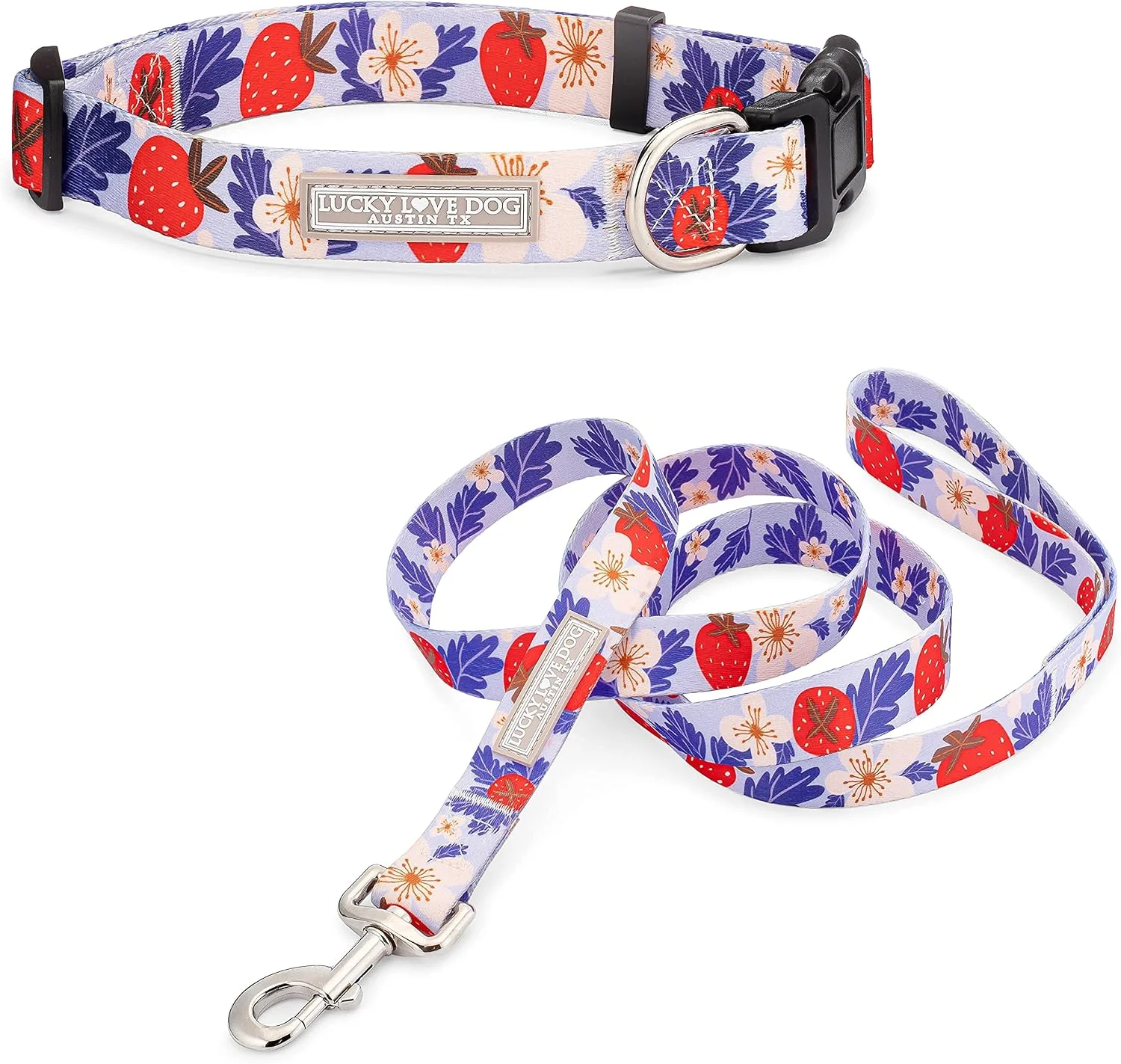 Collar y correa para perro Lucky Love Dog Sweet Berry talla X-Small