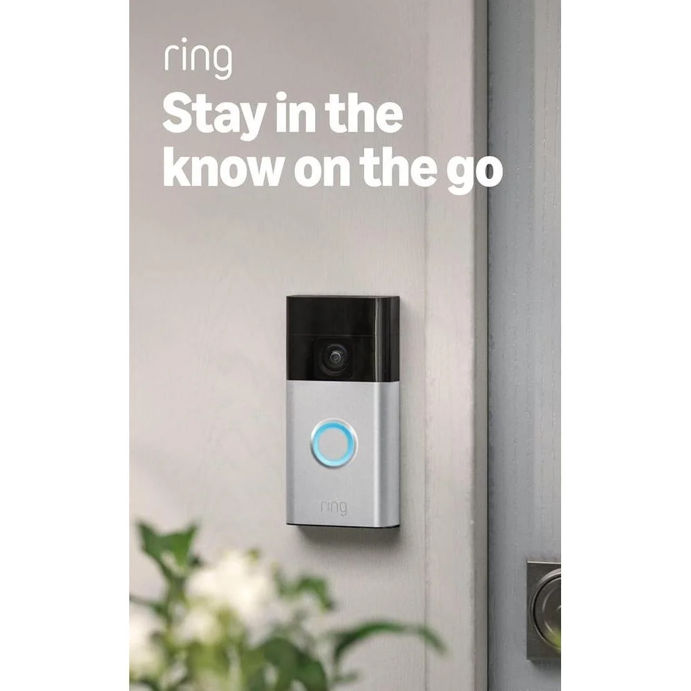 Timbre con cámara inalámbrico Ring con video en vivo, audio bidireccional y detección de movimiento, modelo 2024, Níquel satinado