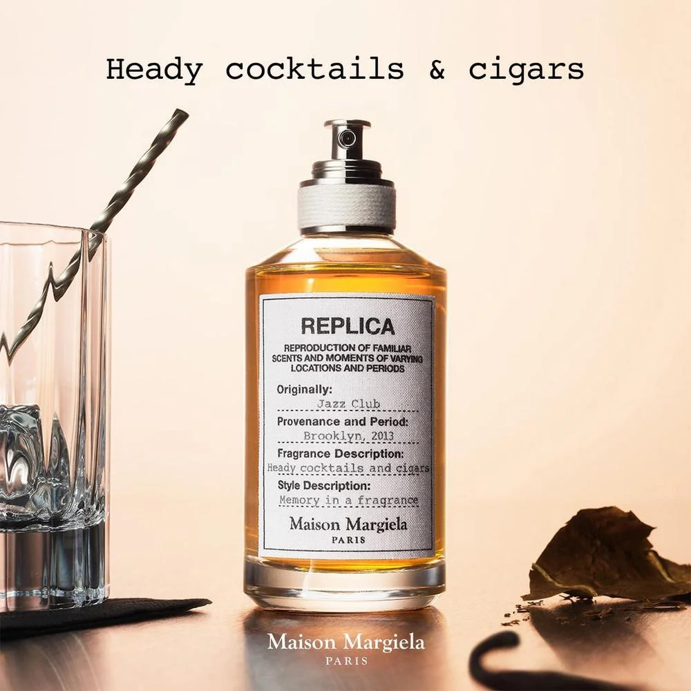 Maison Margiela Réplica Jazz Club Eau de Toilette cálido y especiado con vainilla, ron y tabaco