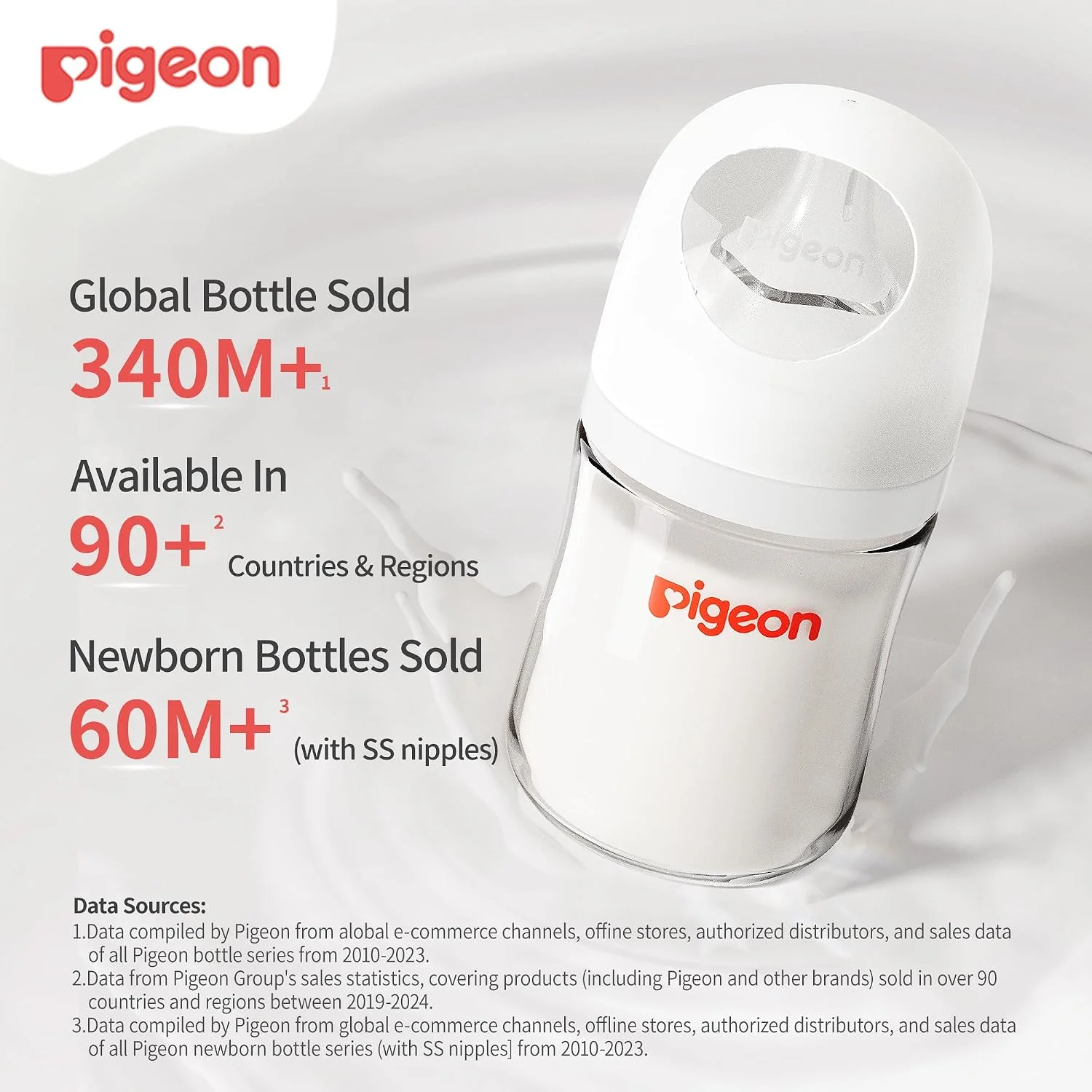 Pigeon Biberones de Vidrio Boca Ancha 5.4 oz Pack de 2