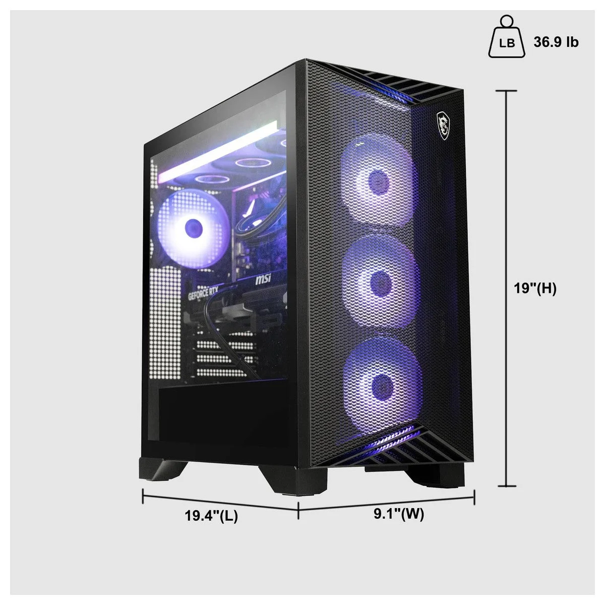 PC de escritorio para juegos MSI Aegis ZS2 con AMD Ryzen 9 9900X, 32GB RAM, 4TB SSD, GeForce RTX 5070, refrigeración líquida