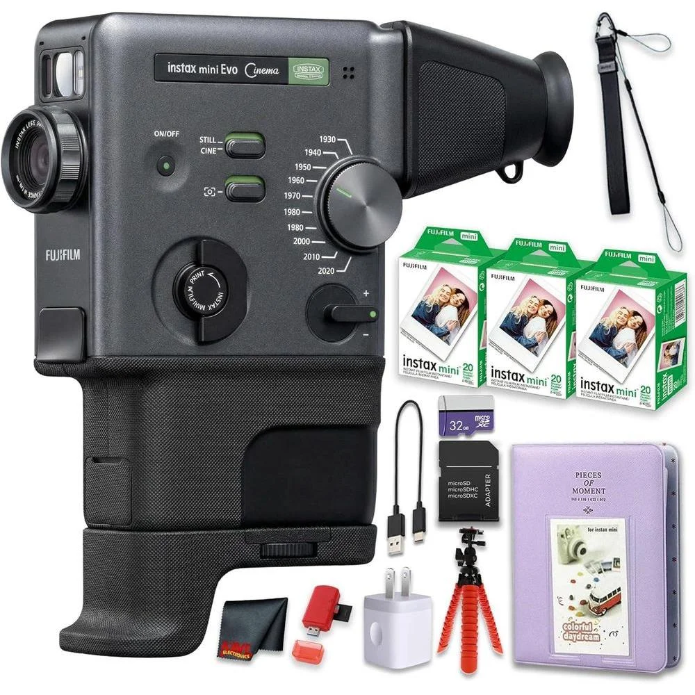 Cámara instantánea híbrida Fujifilm Instax mini Evo Cinema con 60 fotos