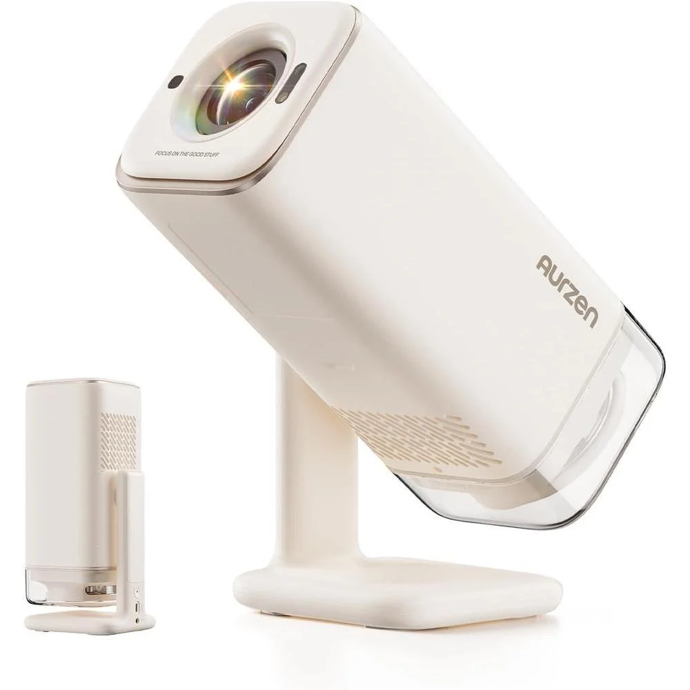 Proyector Aurzen BOOM Air Google TV portátil con USB-C blanco