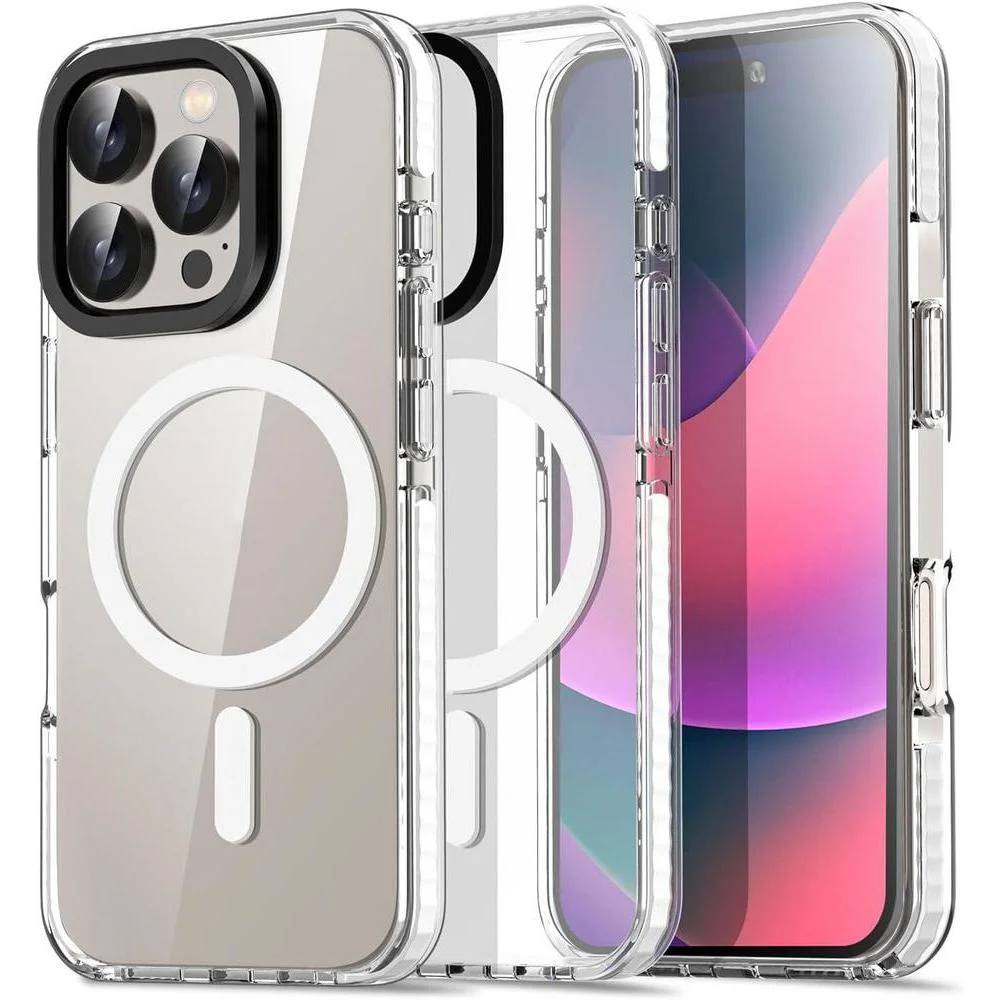 Funda AICase transparente compatible iPhone 16 Pro con MagSafe, magnética y delgada, no amarillenta, ligera y protectora