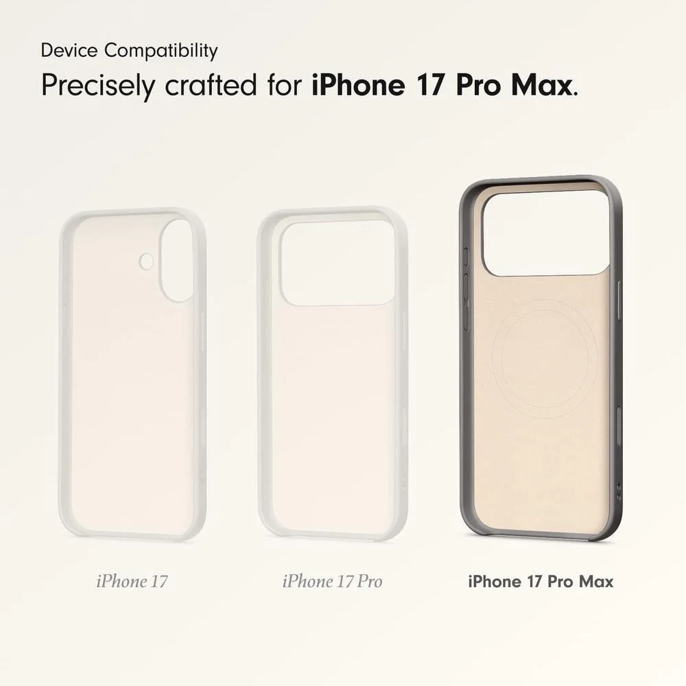 Funda con función atril para iPhone 17 Pro Max con MagSafe, control de cámara, soporte y cordón integrados, color gris granito