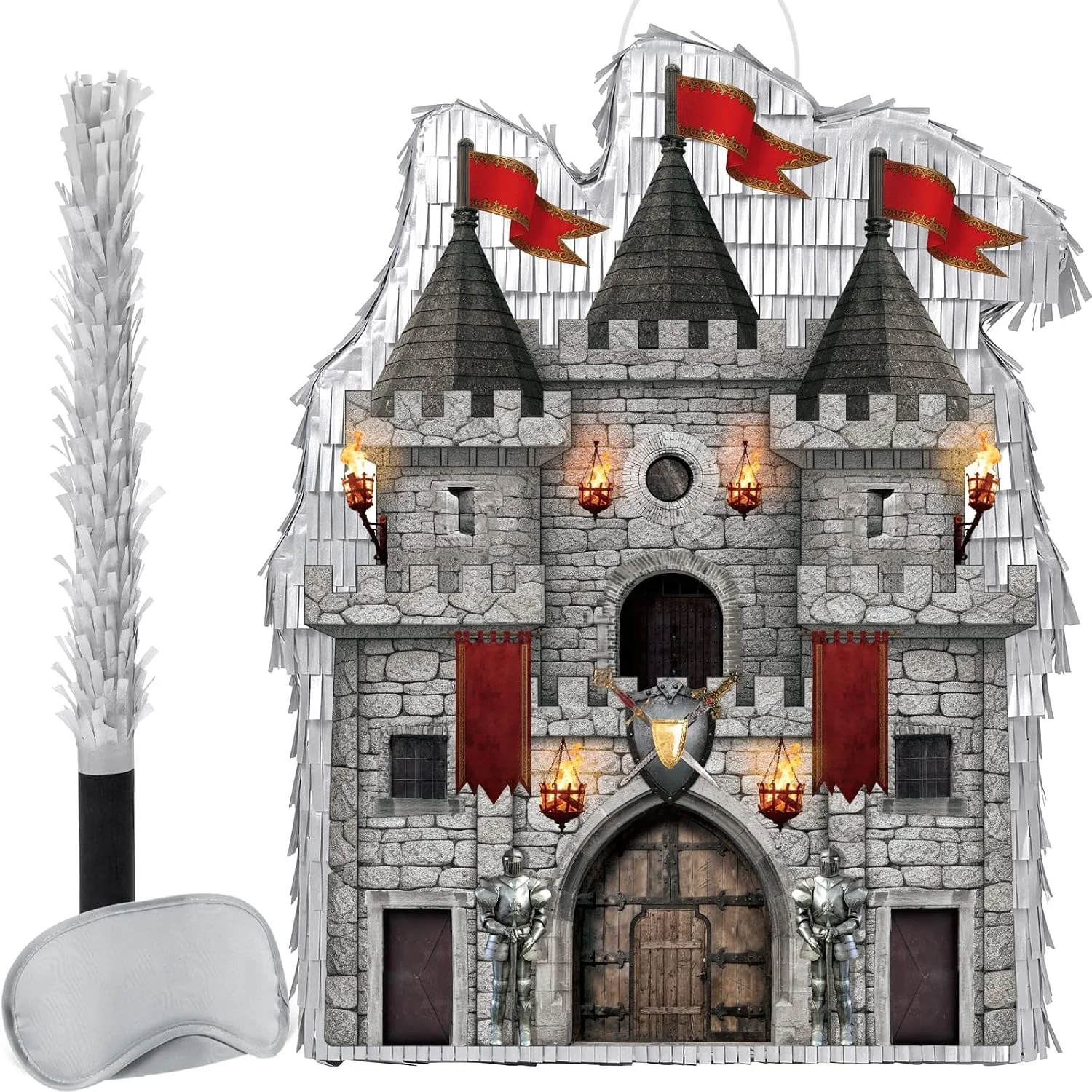 Piñata Castillo Medieval WERNNSAI con Antifaz y Palo