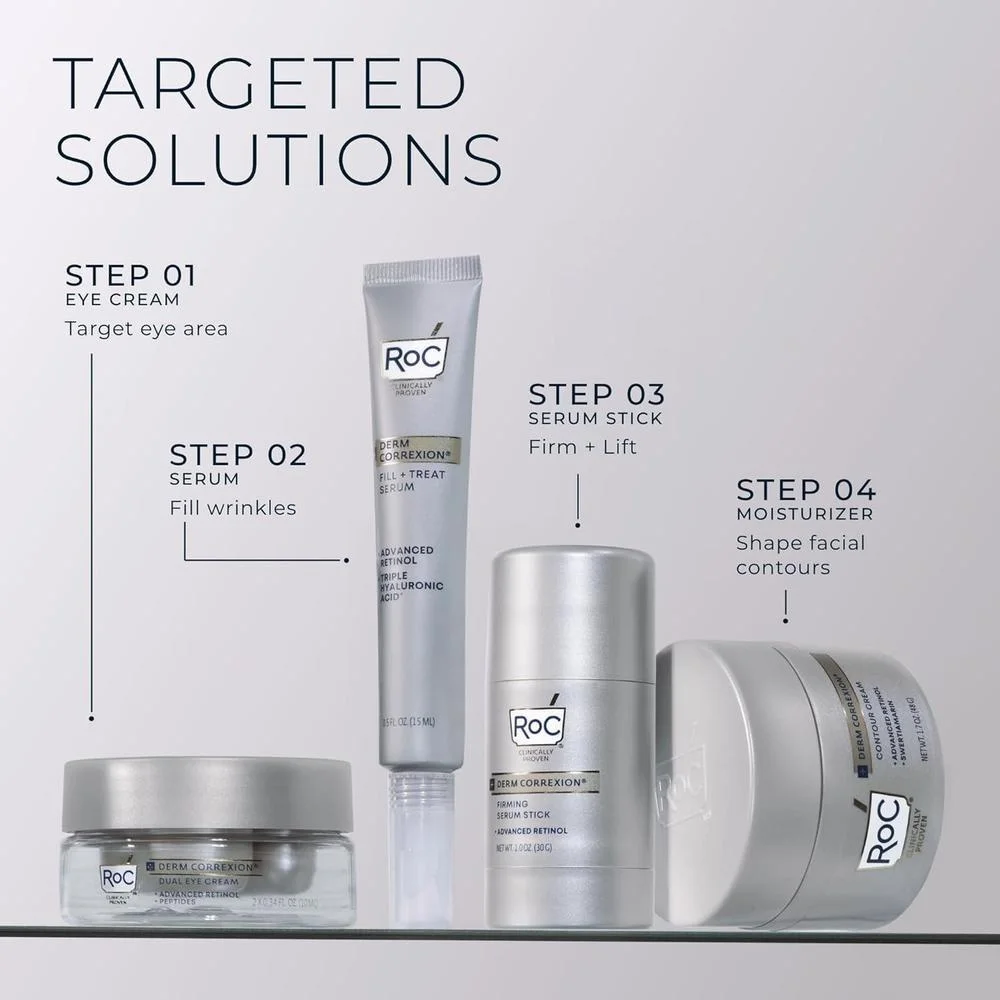 Roc Derm Correxion Crema Para El Cuello Con Ácido Hialurónico Y Retinol Avanzado 50g