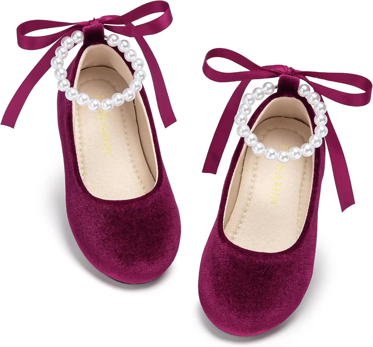Zapatos de Terciopelo Phiramin para Niña con Correa de Perla