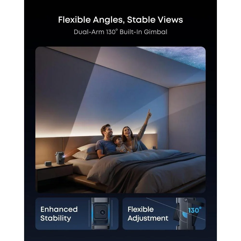 Soundcore Nebula P1, proyector portátil con 650 lúmenes ANSI, sonido envolvente 2.0, altavoces desmontables, Google TV y pantalla hasta 180