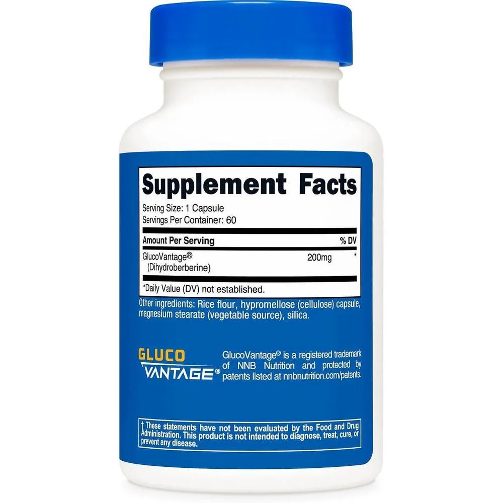 Nutricost Cápsulas de Dihidroberberina, el Metabolito Más Biodisponible de Berberina, Mejor Absorción y Calidad Garantizada