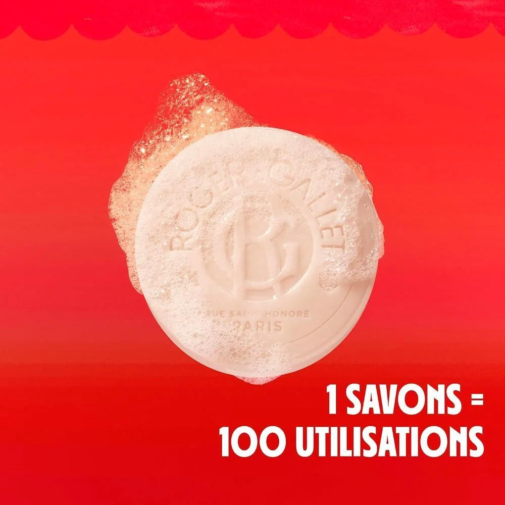 ROGER & GALLET Barra de jabón perfumada - Jabón de limpieza suave francés con fragancia cítrica y 99% ingredientes naturales