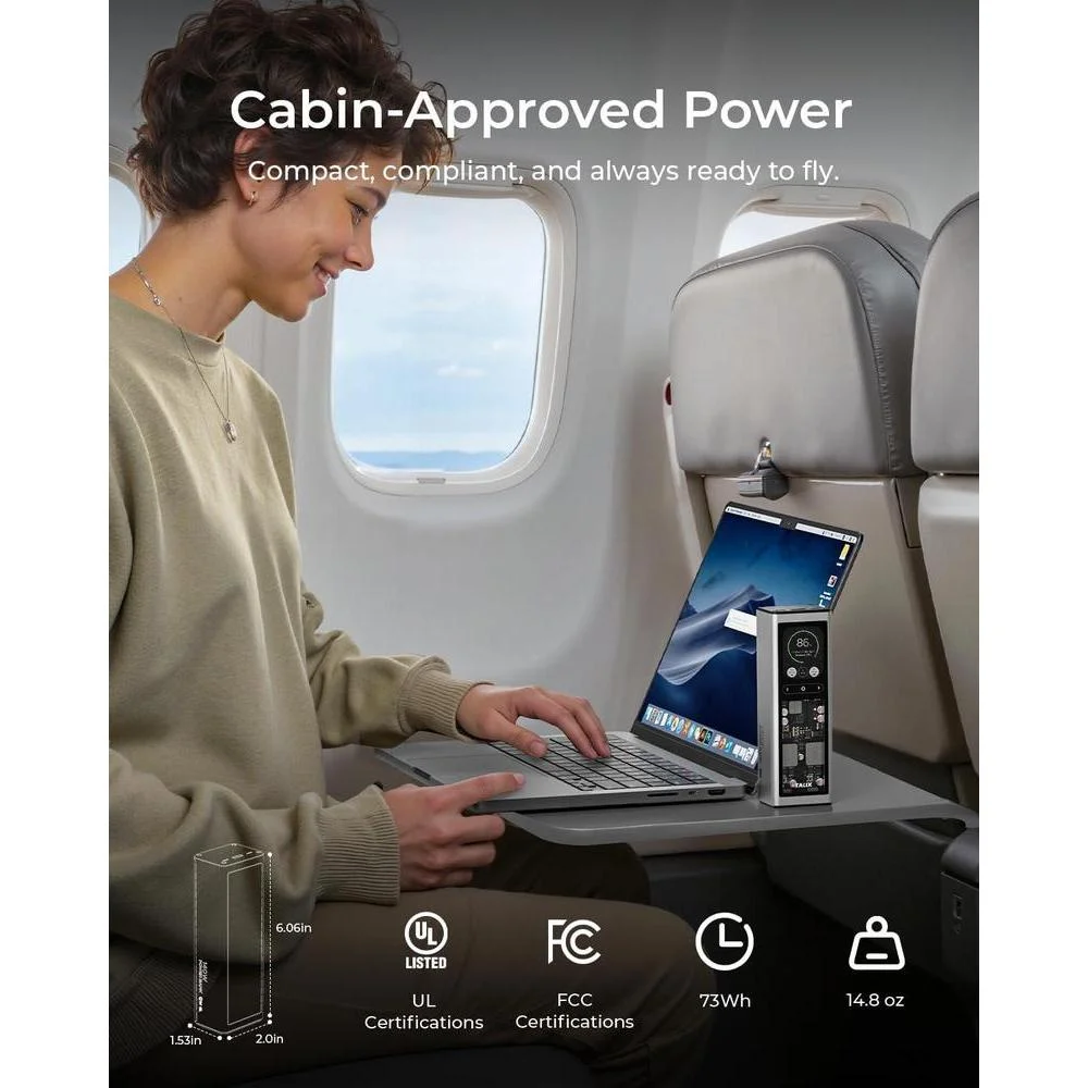 Banco de energía TALIX 140W con 20000mAh, cargador portátil PD 3.1, carga rápida, 3 puertos, pantalla digital para MacBook y más