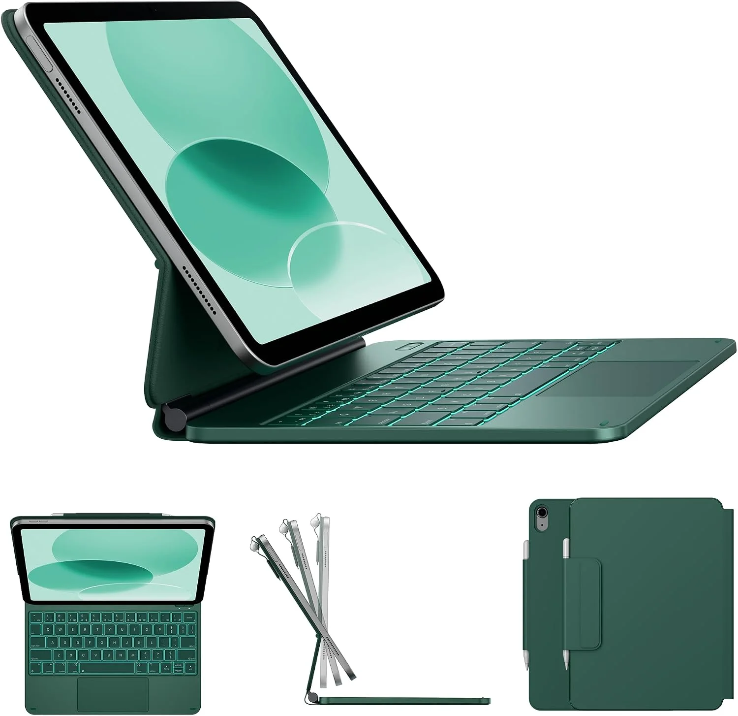 Typecase Edge Funda con Teclado para iPad A16 11.ª/10.ª Generación con Soporte Magnético Flotante