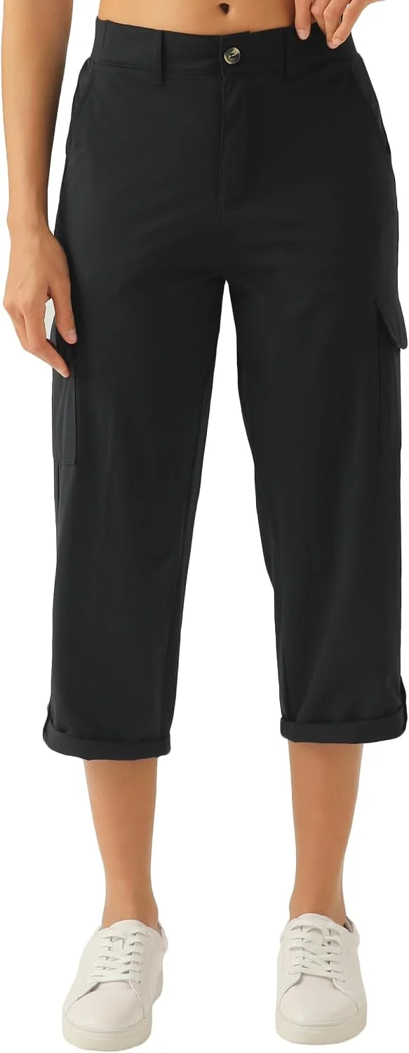 Pantalón capri cargo de senderismo para mujer Xingpaozhe ligero con bolsillos