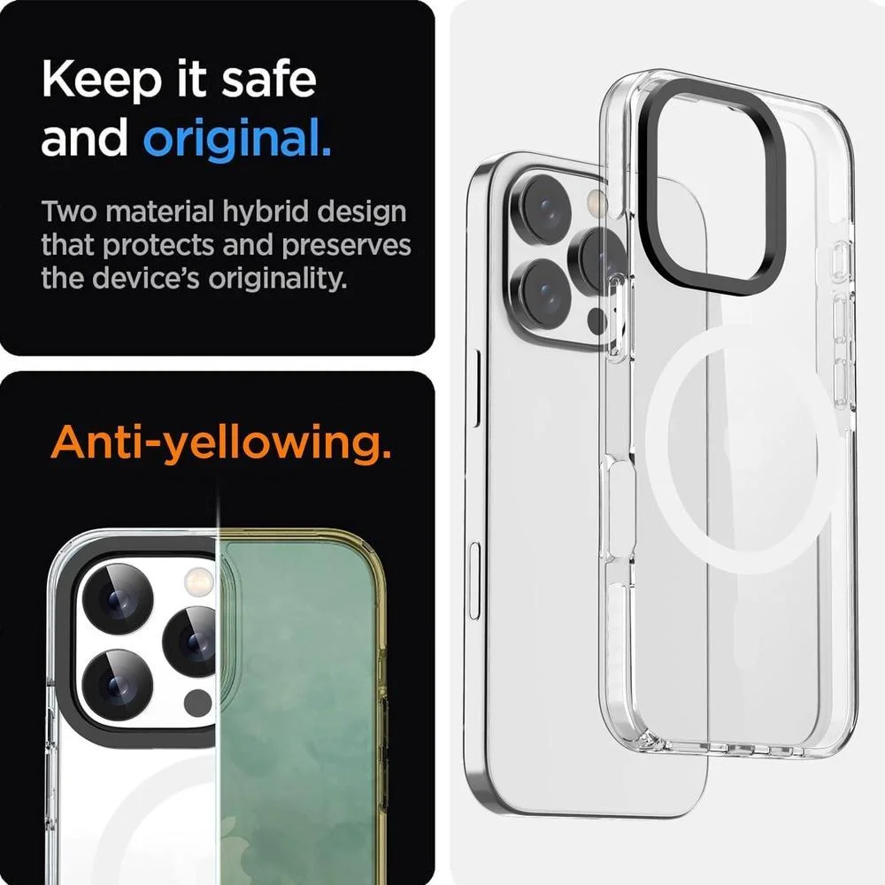 Funda AICase transparente compatible iPhone 16 Pro con MagSafe, magnética y delgada, no amarillenta, ligera y protectora