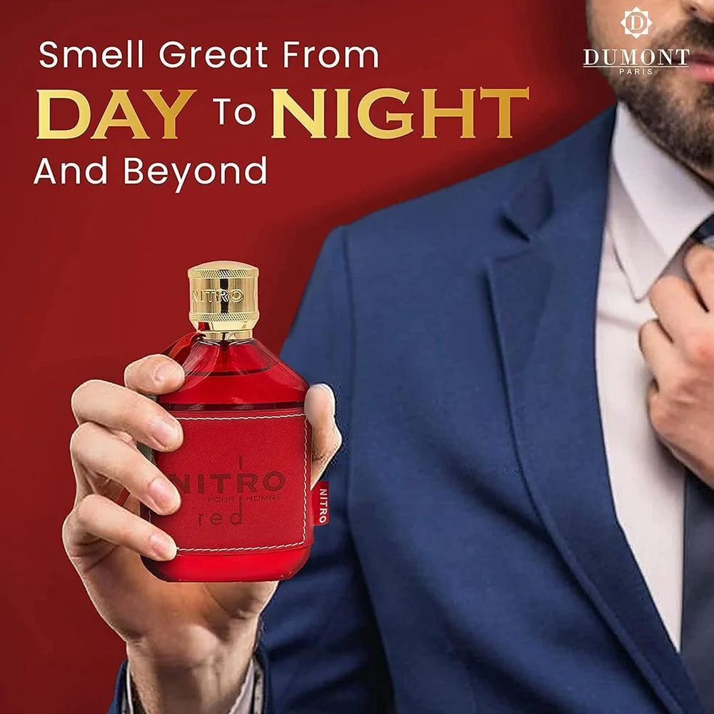 Dumont Nitro Red Eau De Parfum: Perfume de lujo masculino con fragancia frutal, amaderada, floral y de larga duración