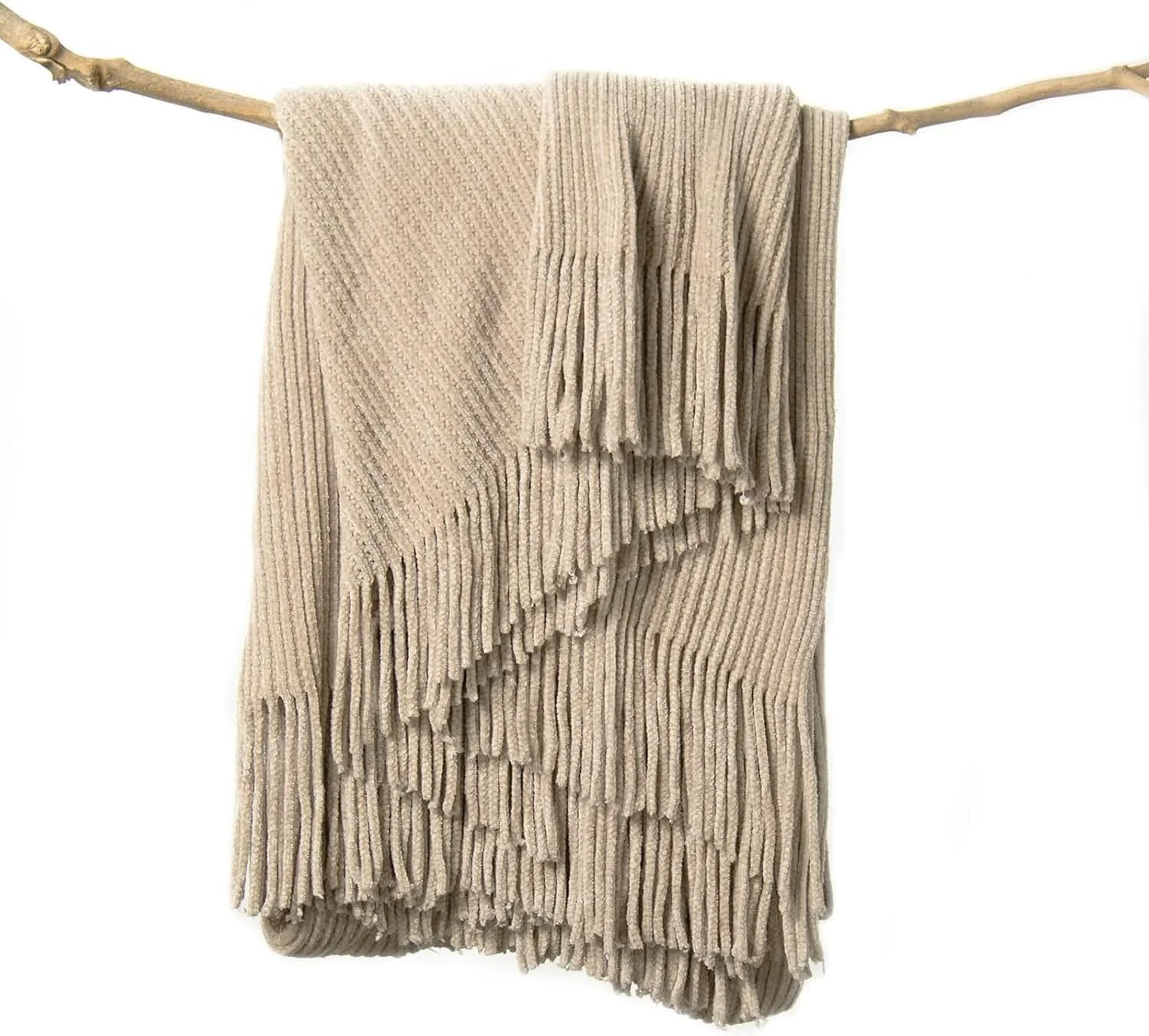 Manta Lifein Chenille Tejida Beige 60 x 80 pulgadas