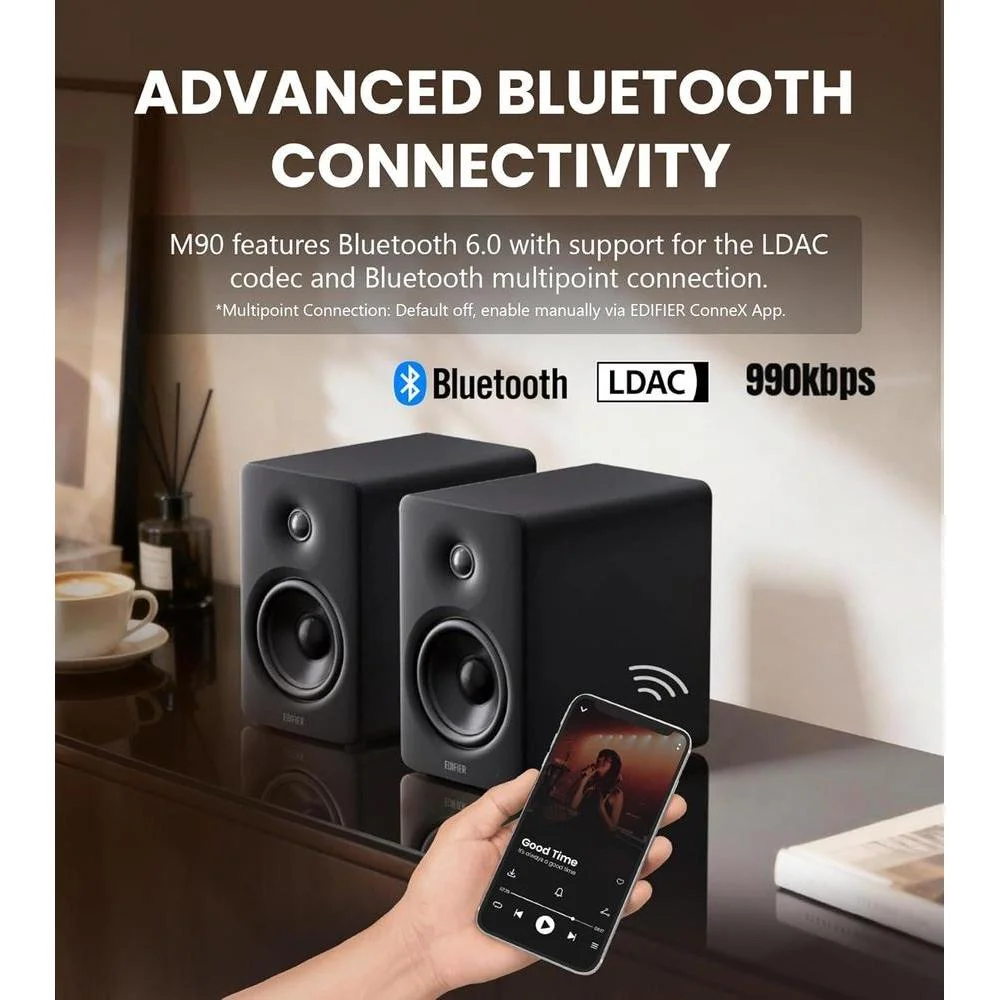 Edifier Altavoces M90: Alta resolución, 100W, Bluetooth 6.0, HDMI eARC, SUB Out, negro, control remoto