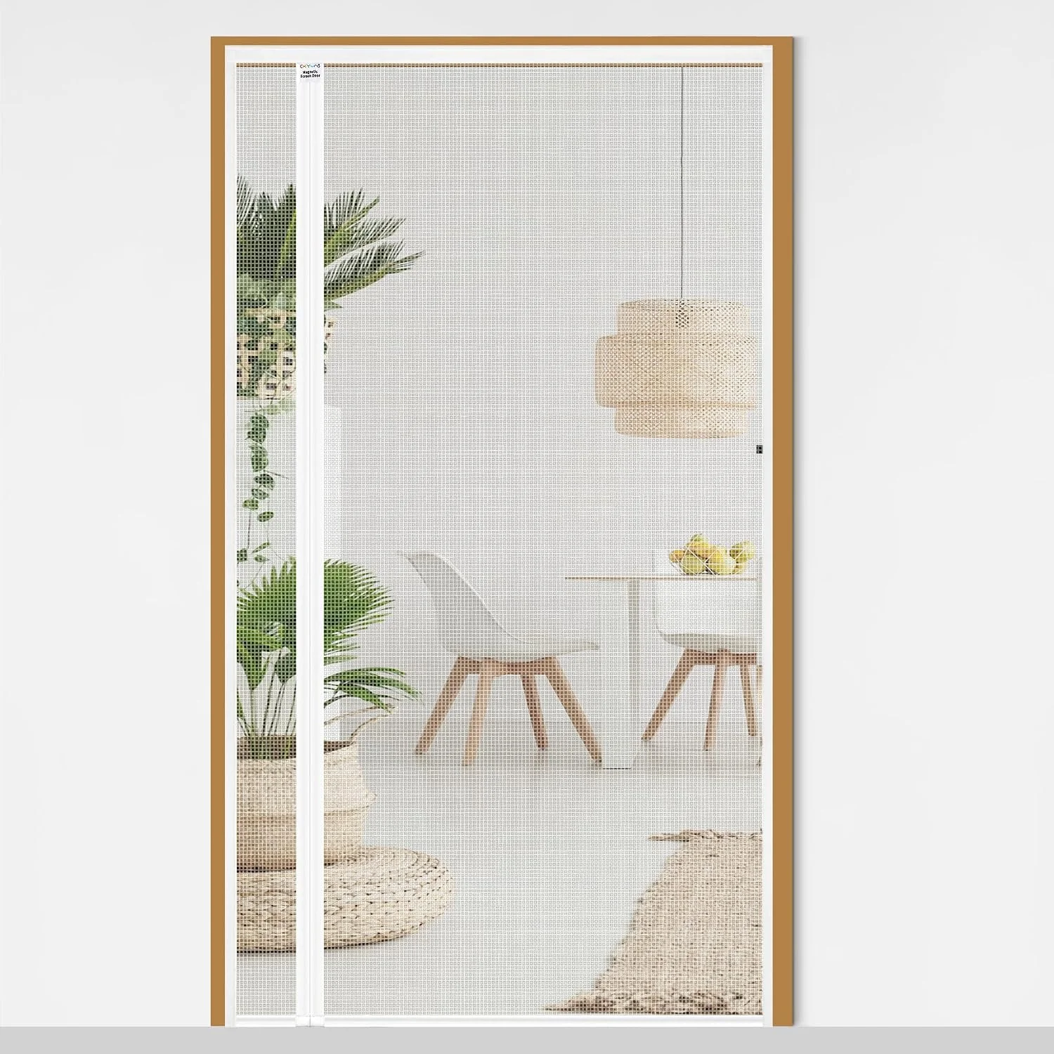 Mosquitero magnético para puerta Chiyuns blanco reversible 36 x 96 pulgadas