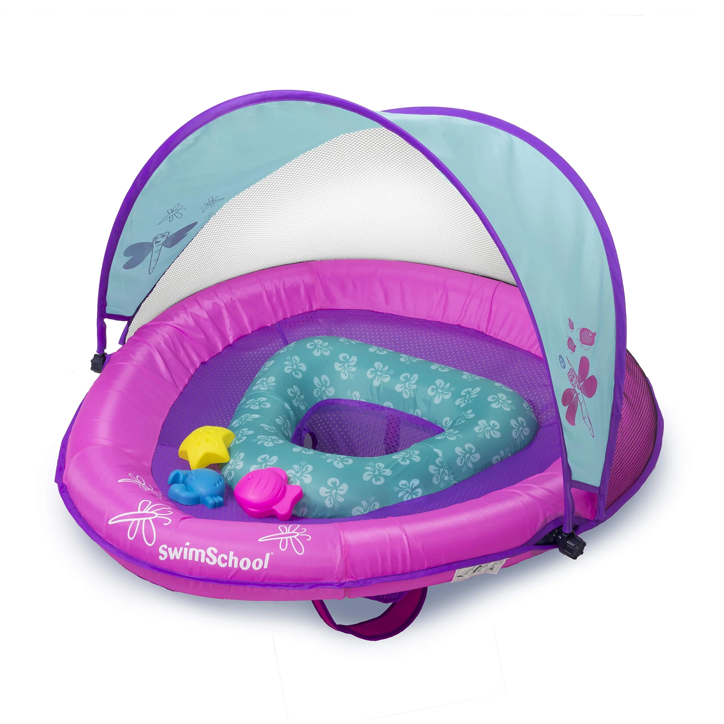 Flotador inflable para bebé Swimschool Deluxe, 6-24 meses, azul