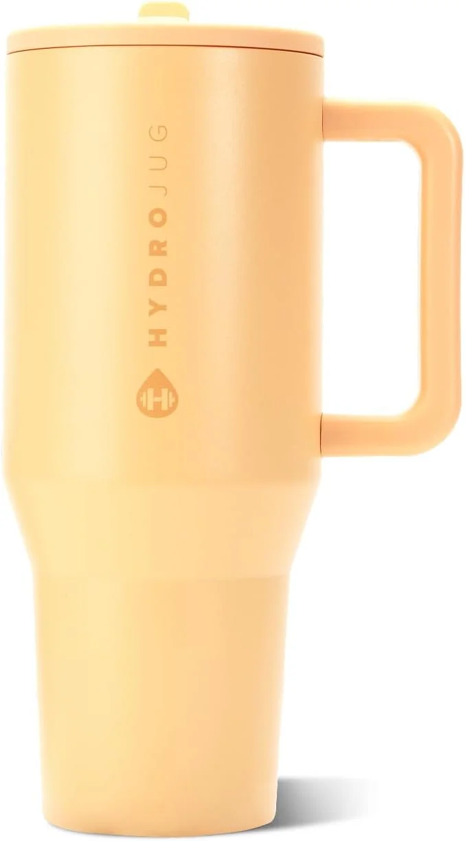Vaso térmico HydroJug Traveler 32oz con asa y popote, Marigold