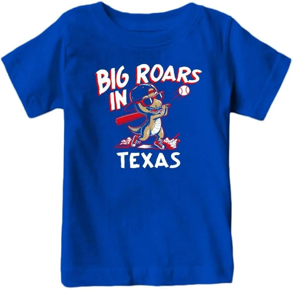 Camiseta Dinosaurio Big Roars in The Ballpark para niños aficionados al béisbol