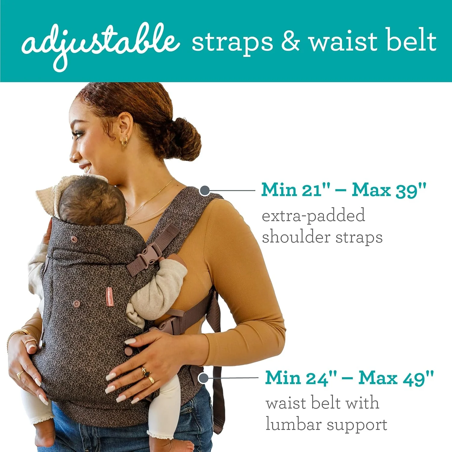 Infantino Flip 4 en 1 Portabebés Ergonómico Convertible Leopardo