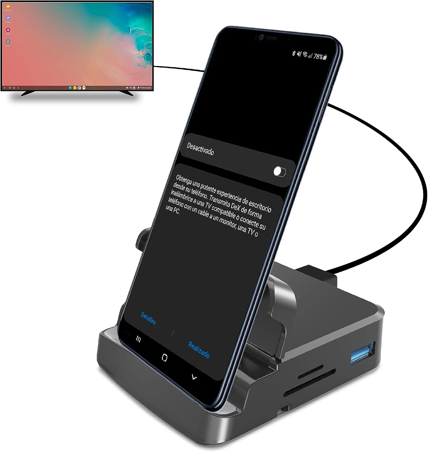 Docking Station GloryKylin USB-C 7 en 1 con HDMI 4K