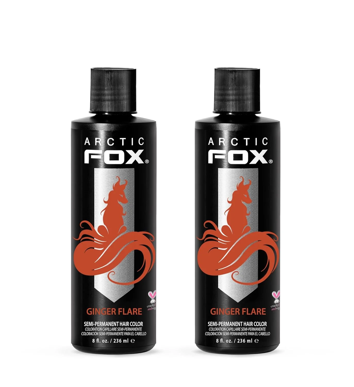 ARCTIC FOX Semi-Permanent Hair Dye Ginger Flare - Vegan - 2 x 8 oz
