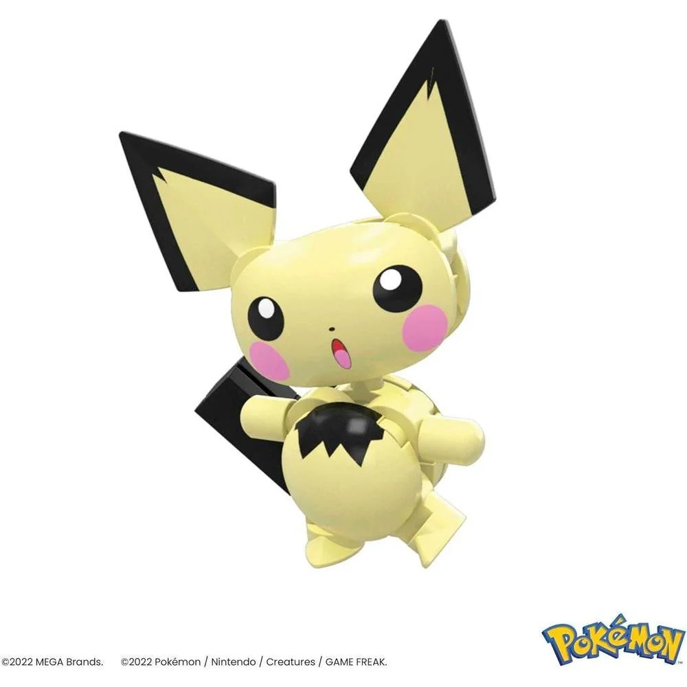 MEGA Figura Pokémon para Niños, Juego de Construcción de Pikachu Evolution, 159 Piezas, 3 Personajes Posables, Regalo Ideal