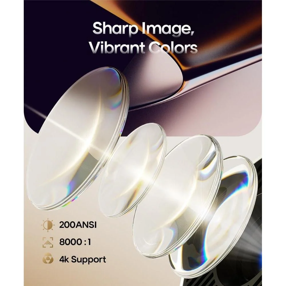 Miniproyector Magcubic HY300PRO con capacidad 4K, corrección trapezoidal y rotación de imagen, ideal para uso en hogar y exteriores